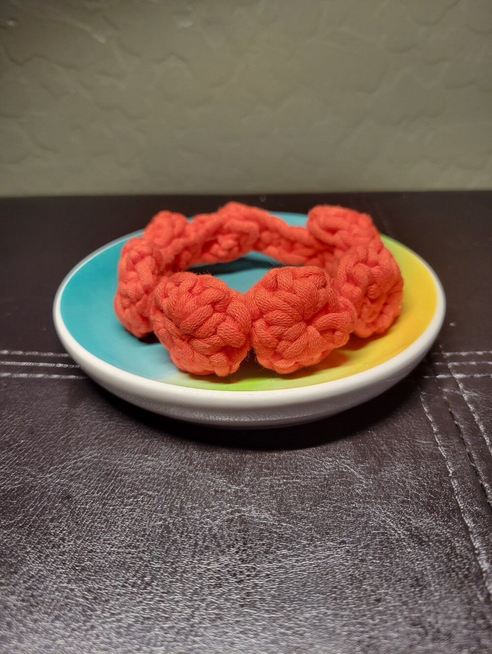 Handmade Chunky Crochet Bracelet in Tangerine Orange